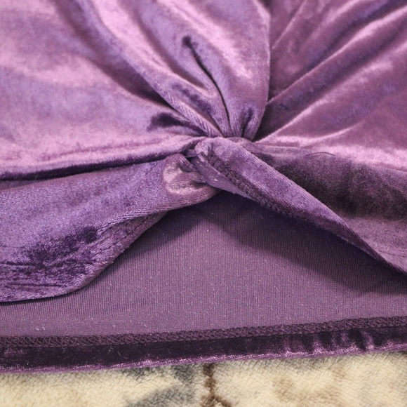 Material Girl Twist-Front Velour Sweater Crop Top - Picture 5 of 6